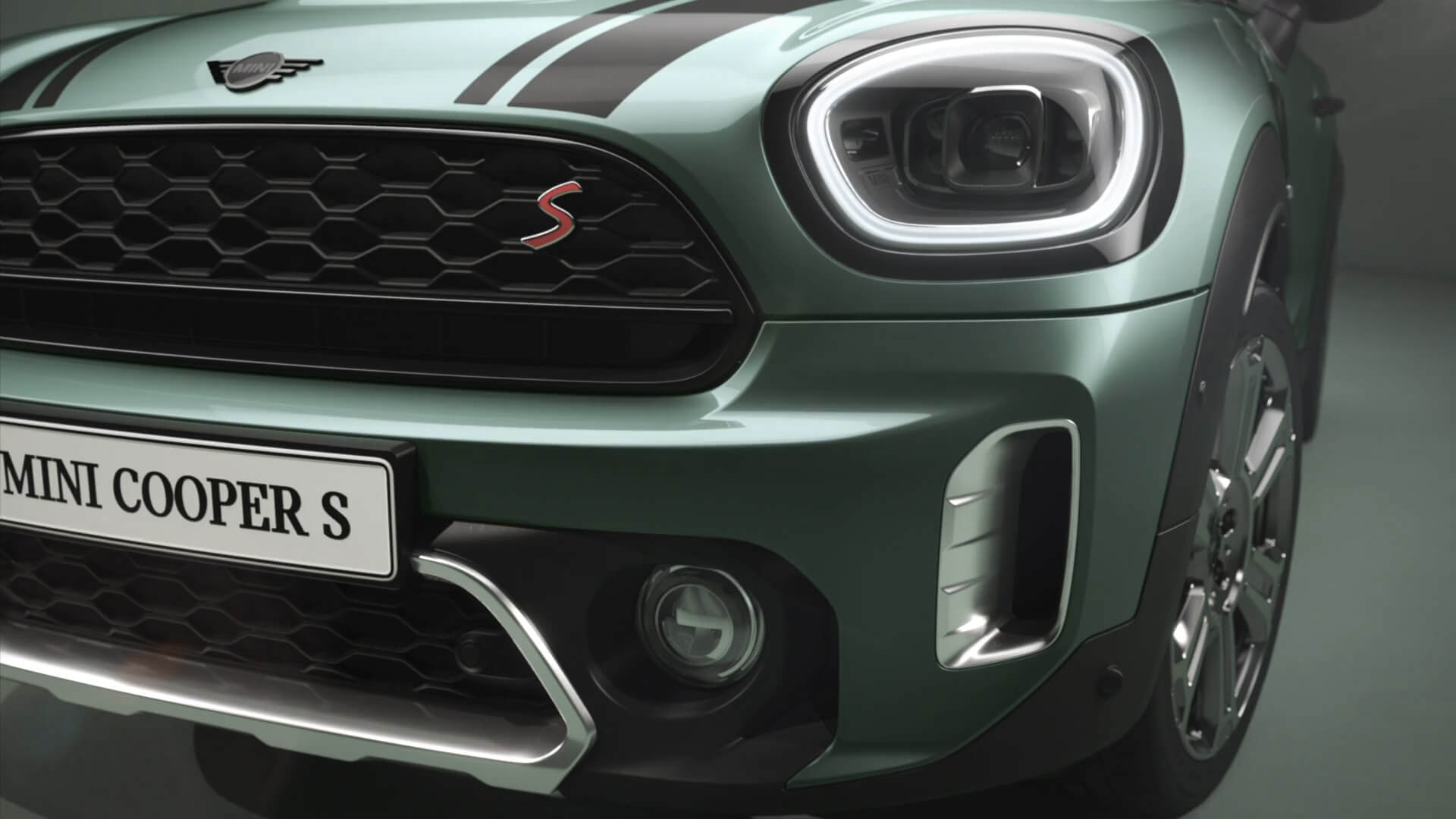 MINI Countryman – изглед отстрани – зелено и черно