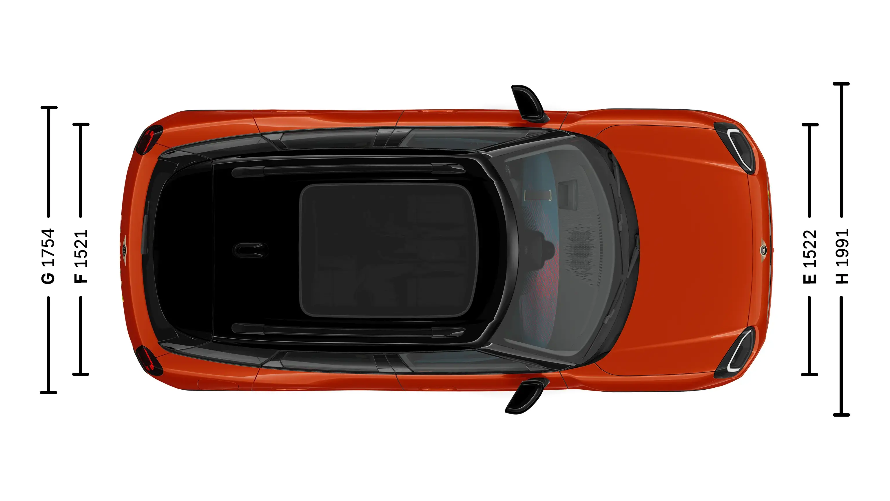 Напълно електрическо MINI Aceman размери нагоре