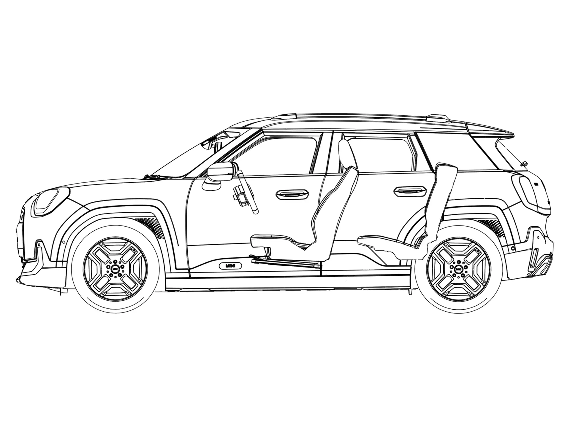 Напълно електрическо MINI Aceman - изглед отстрани скица