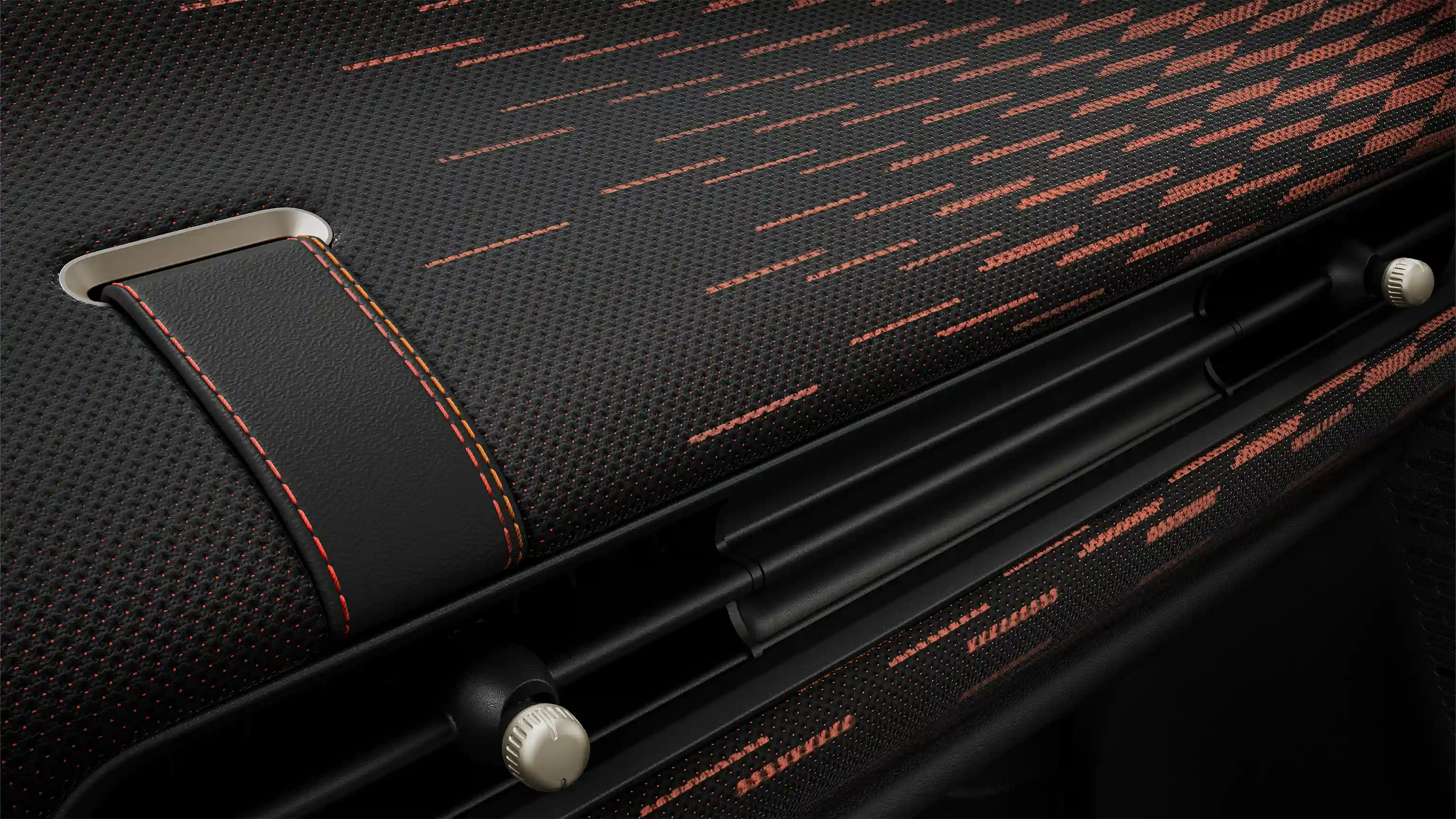 Изглед на таблото на MINI Cooper в стил JCW в червено и черно