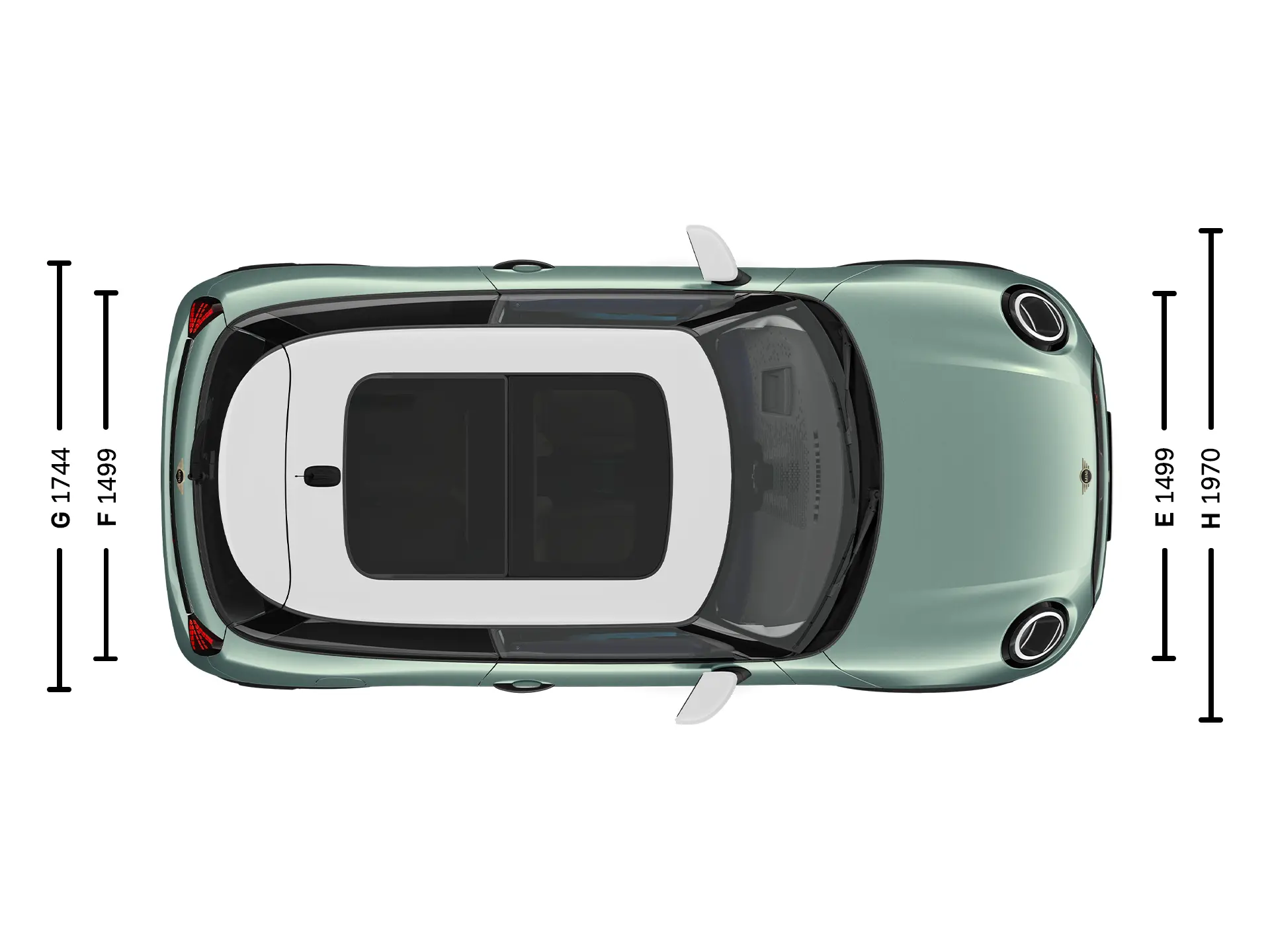 MINI Cooper 3 врати - размери нагоре