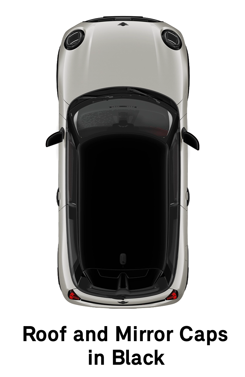  MINI - оборудване - JCW style - покрив и странични огледала в черно