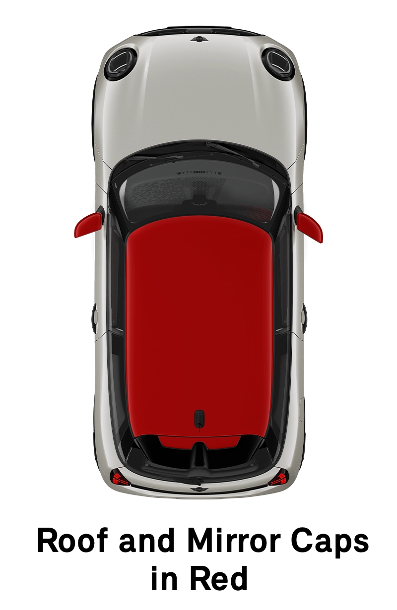  MINI - оборудване - JCW style - покрив в червено
