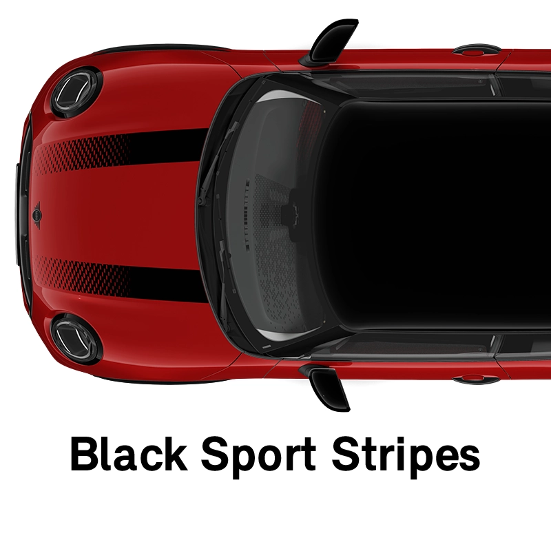  MINI - оборудване - JCW style - черни спортни ивици