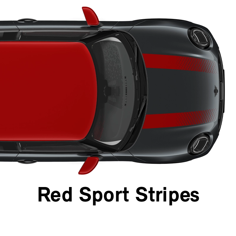  MINI - оборудване - JCW style - червени спортни ивици