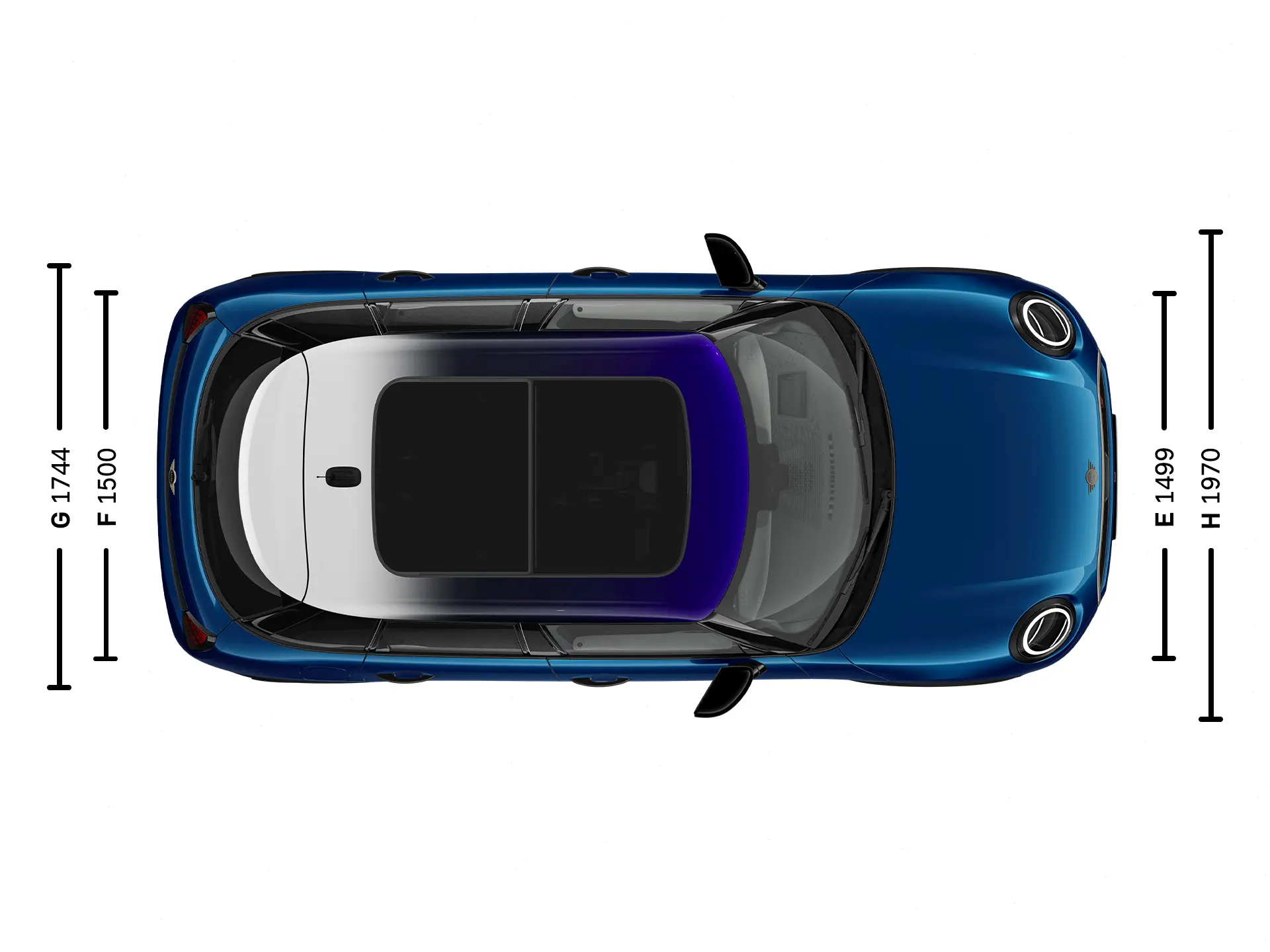 MINI Cooper 5 врати - размери нагоре