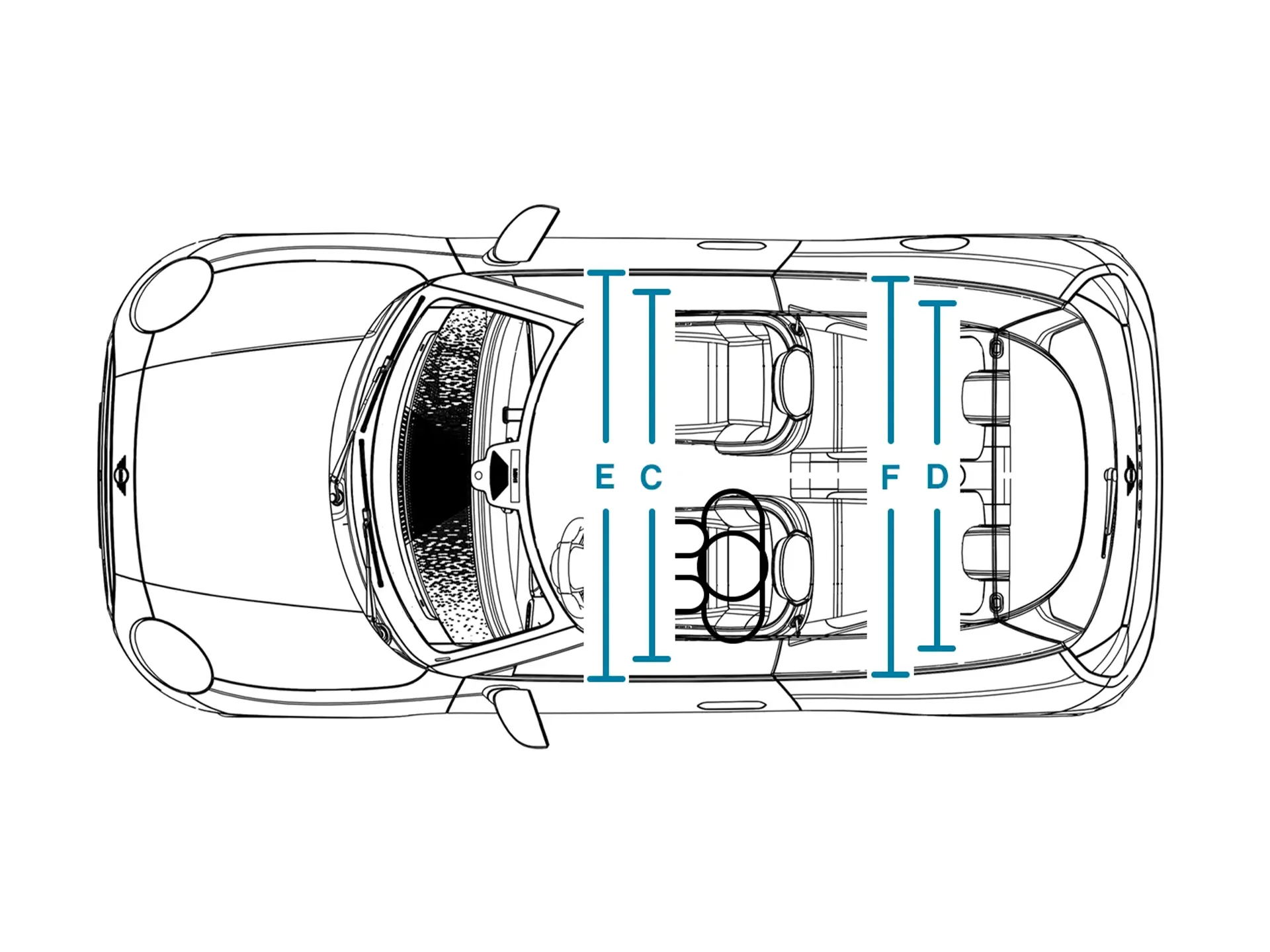 Напълно електрическо MINI Cooper - размери интериор нагоре