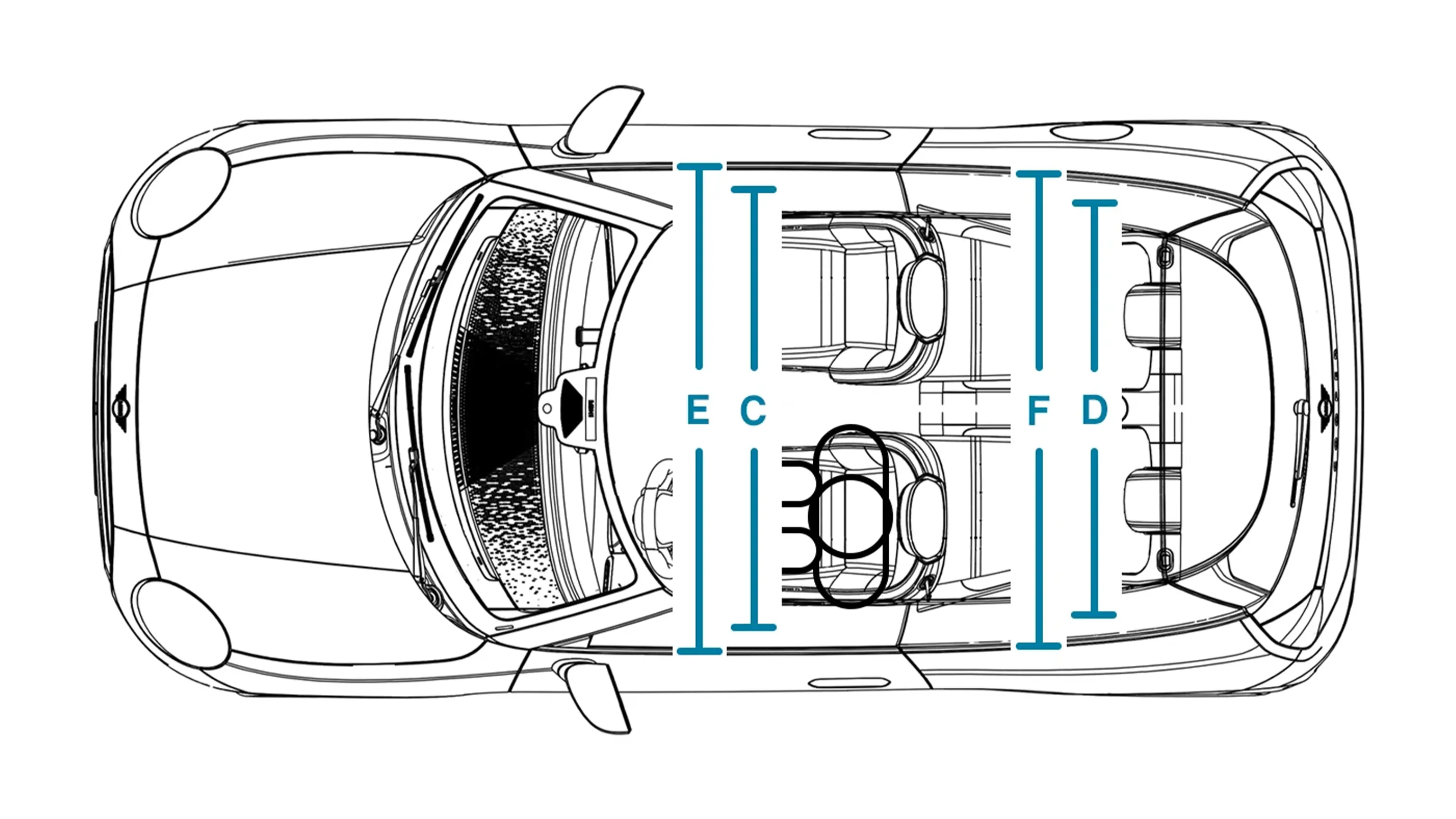 Напълно електрическо MINI Cooper - размери интериор нагоре