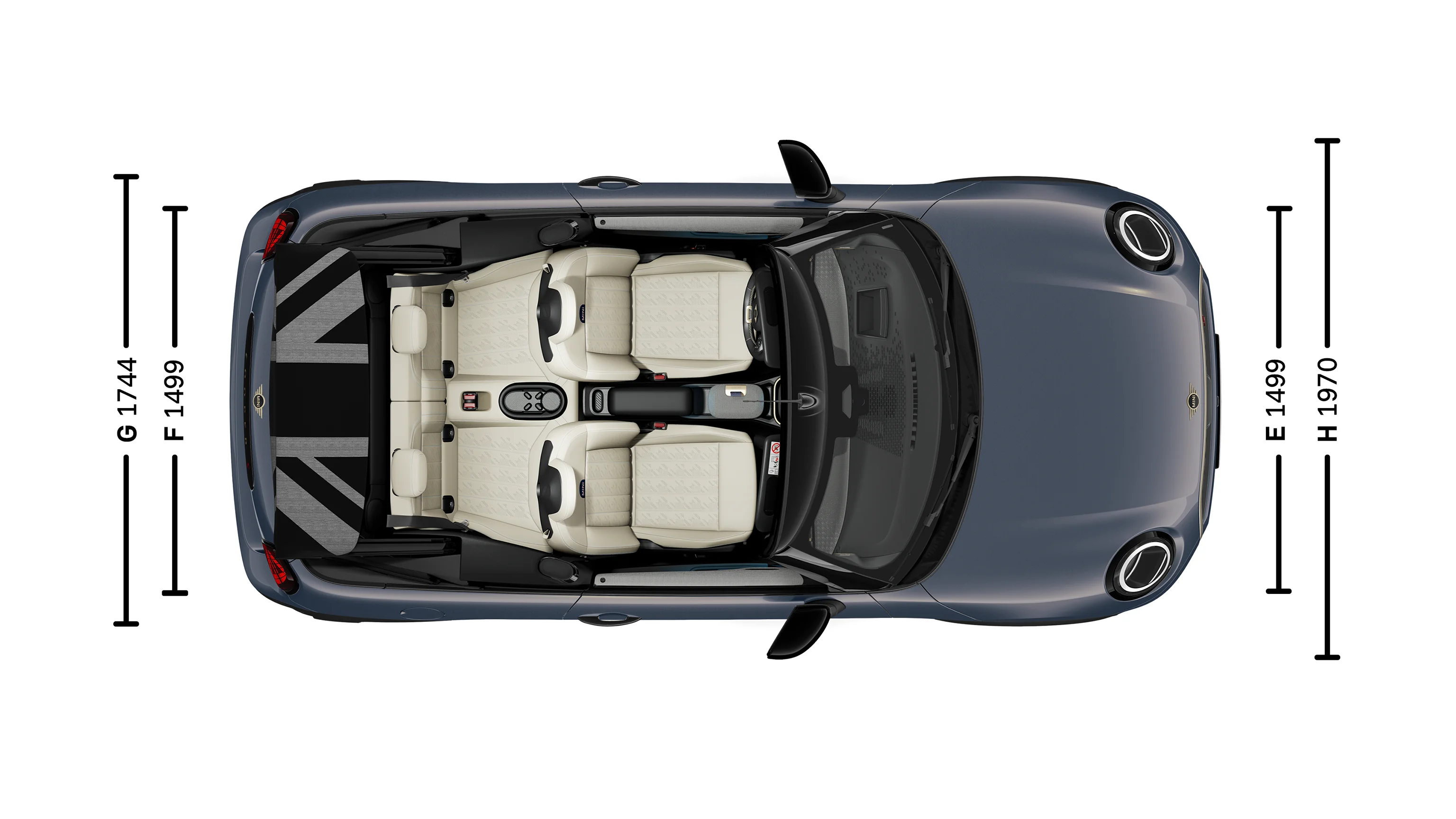 MINI Cooper Cabrio - размери - intro image birds-eye view