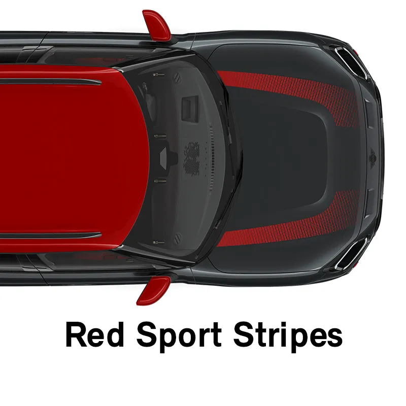  MINI - оборудване - jcw style червени спортни ивици