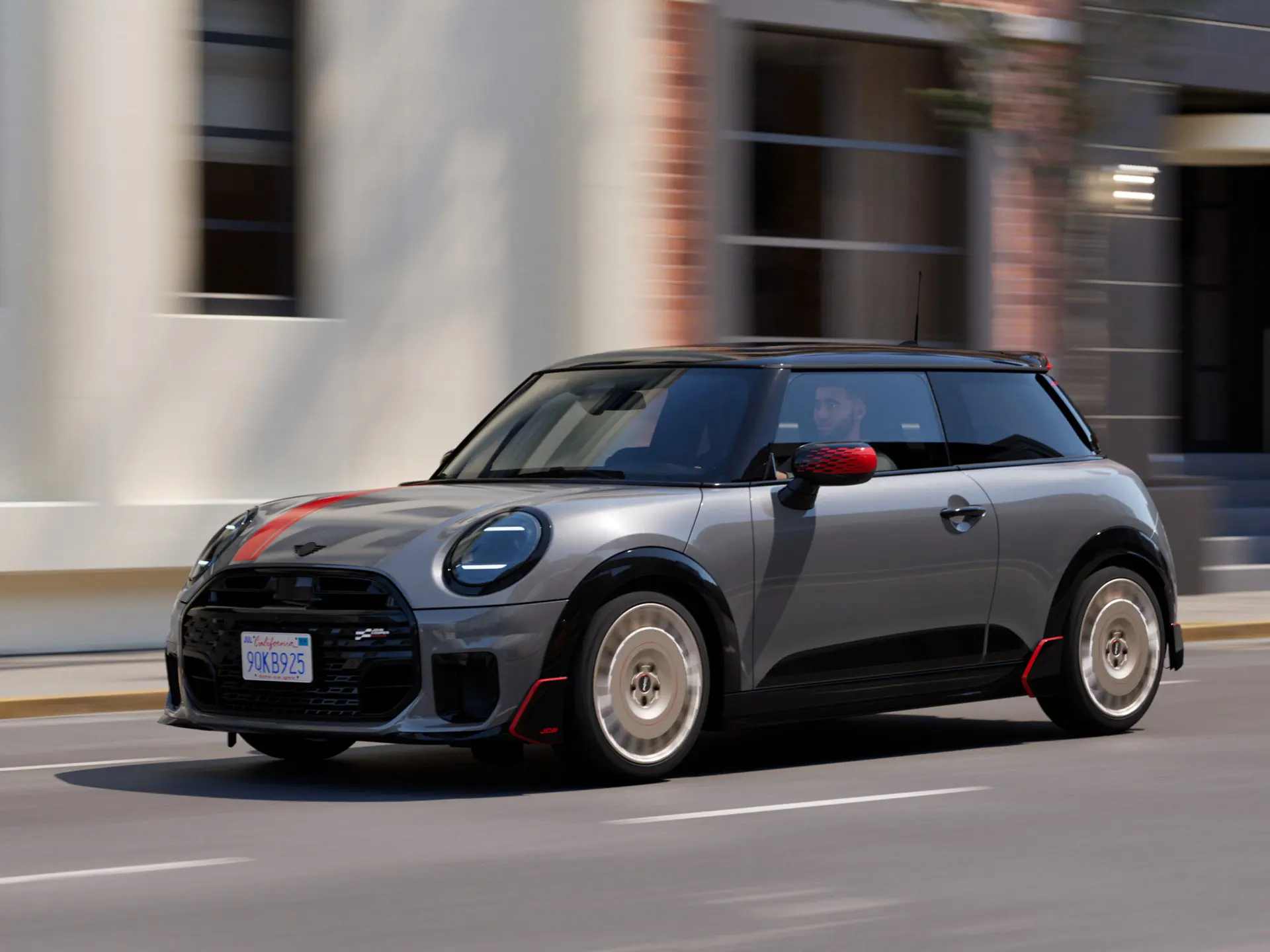 Мъж шофира MINI Cooper