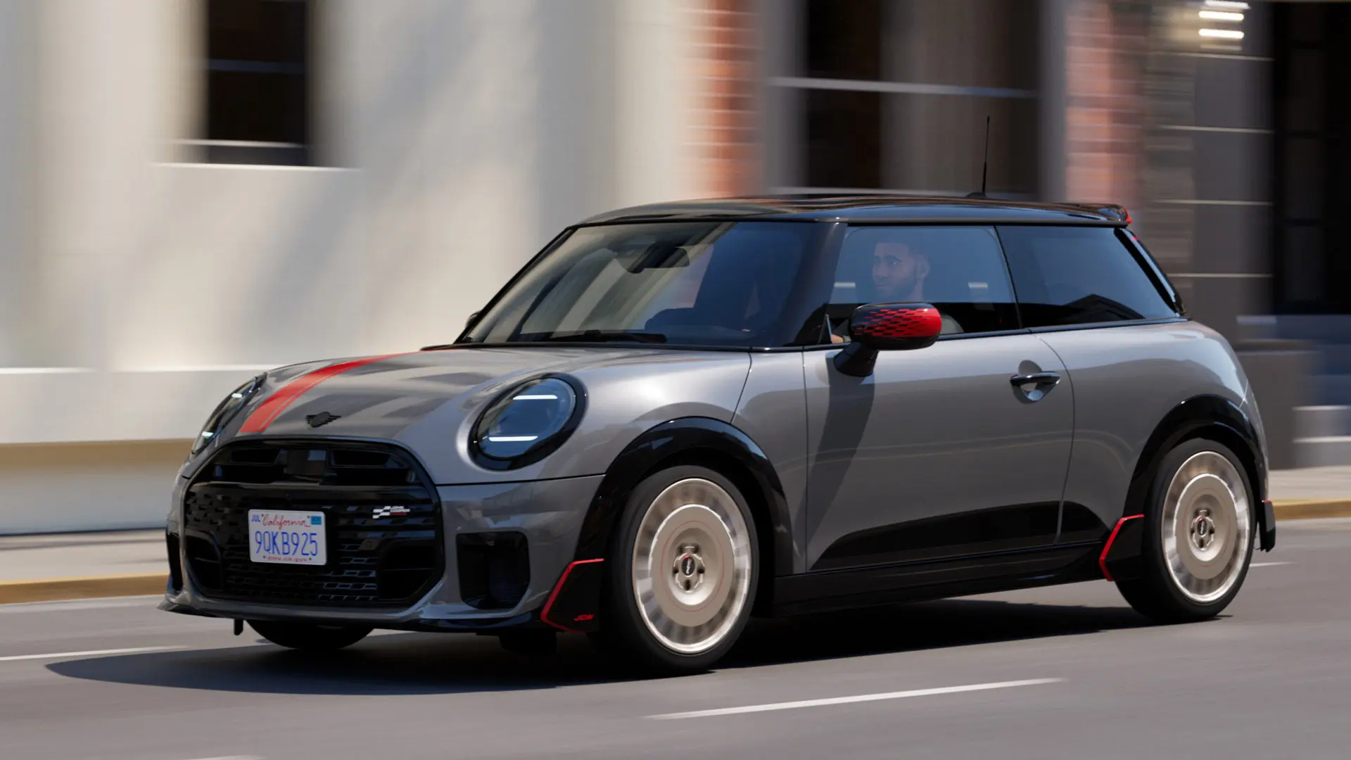Мъж шофира MINI Cooper
