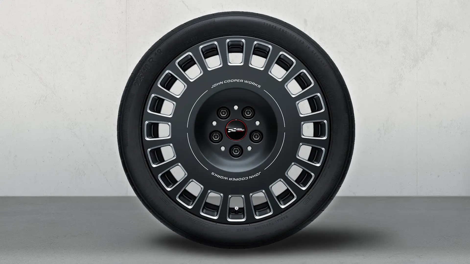 18" JCW алуминиеви джанти Rallye Spoke 992 Bicolor (Frozen Midnight Grey, polished),  комплект летни колела.