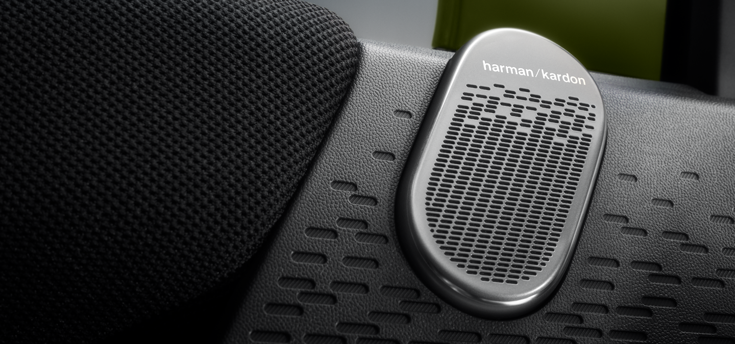 Подробен изглед на озвучителната система MINI Paul Smith Harman Kardon